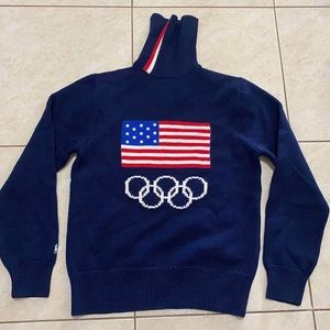 Polo Ralph Lauren 2022 Team USA Olympic Flag Turtleneck Sweater Closing Ceremony